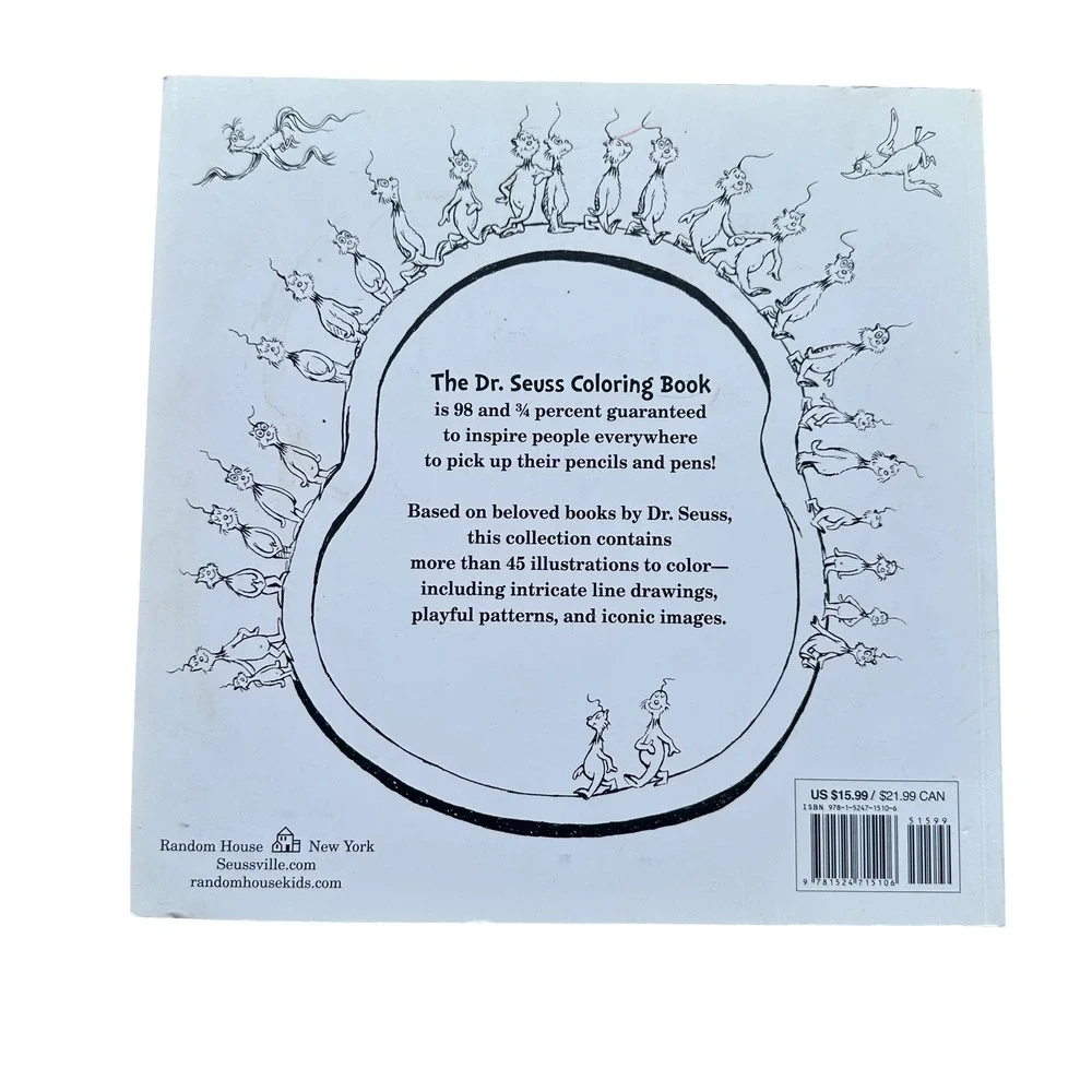 The Dr. Seuss Coloring Book 2016 First Edition Random House Features Images